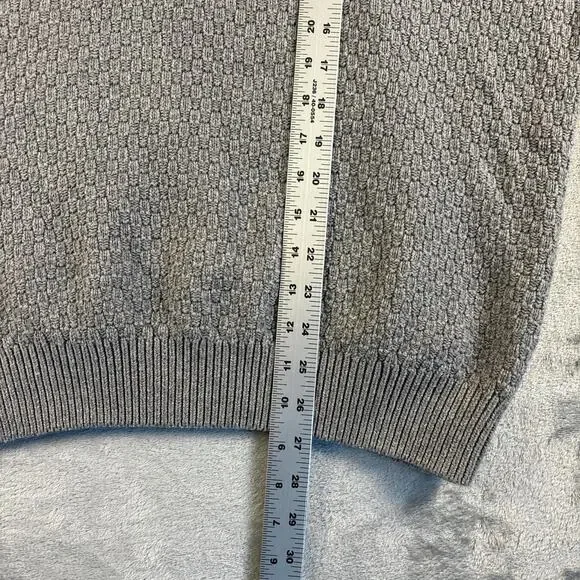 Chaps Ralph Lauren Sweater Mens XXL Gray Knit Mock Neck Pullover Cotton - Picture 7 of 7